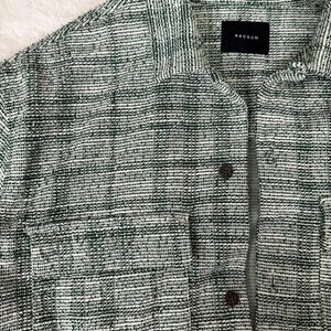 Pacsun Green and Cream Plaid Button-Up Shirt size M Unisex